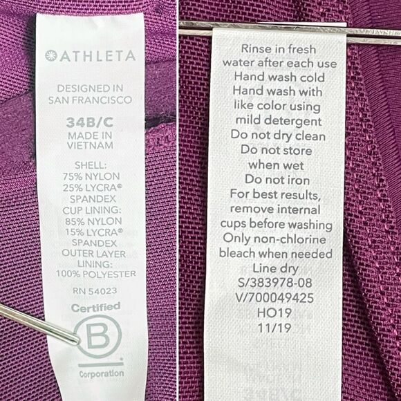 NWT Athleta Bra Cup Wrap Halter Bikini Top in Velvet Plum Purple Size 34 B/C NEW - Picture 12 of 13